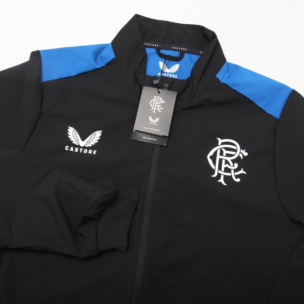 Castore Rangers FC Official Men's Black Blue Training Anthem Jacket Size L New